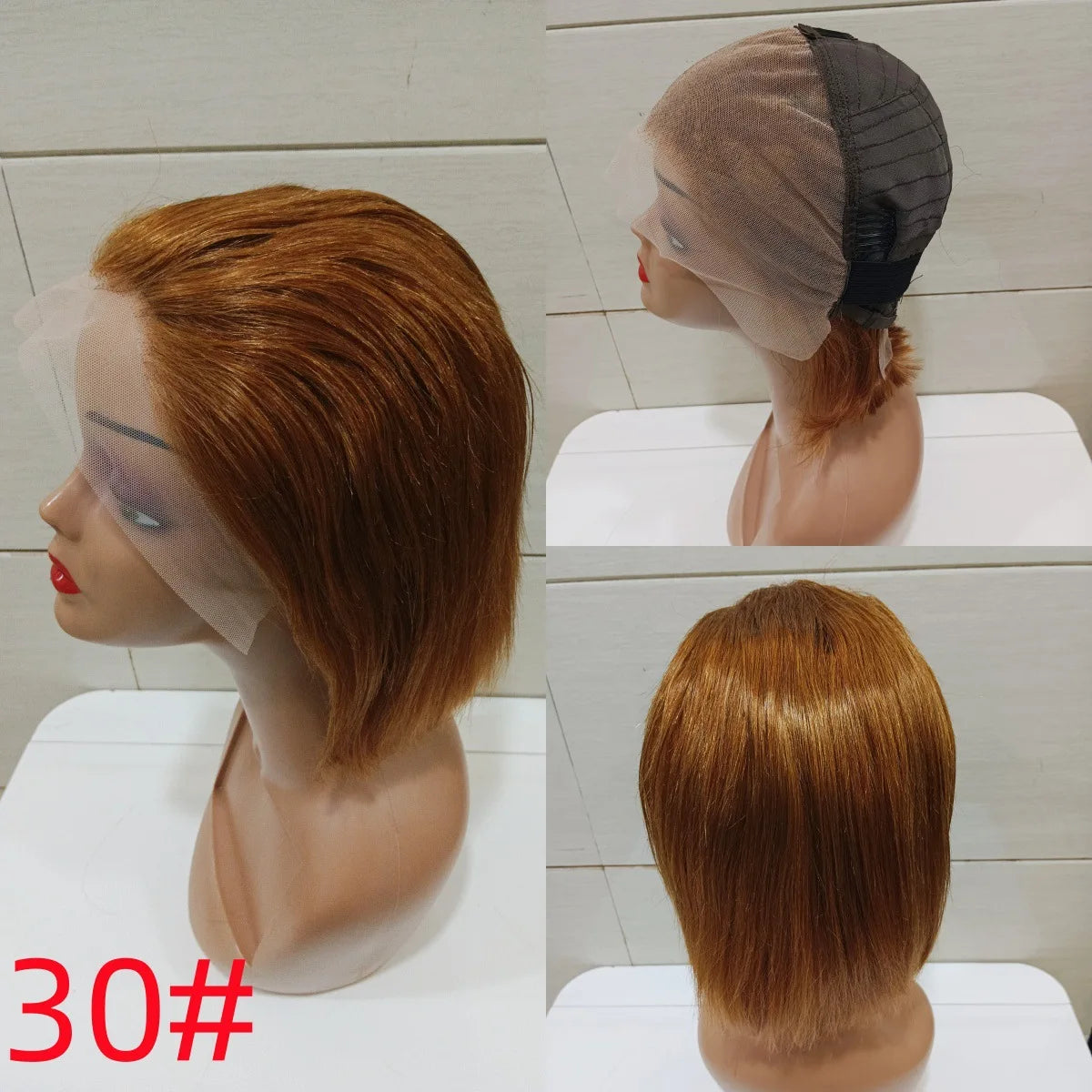 13*4 Frontal 7 Inch Straight Bob Remy Hair Brazilian Lace Front Wig Transparent Lace 100% Human Hair