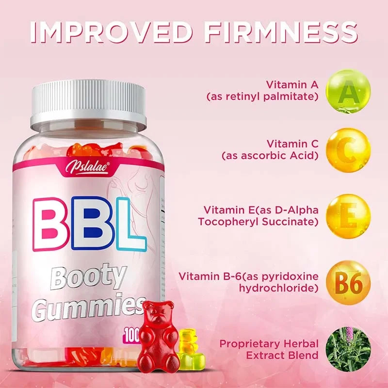 BBL Gummies for Bigger Butt Growth - Tighten Buttocks, Prevent Sagging and Collapse, Increase Sexy Buttocks, Shape Female Body