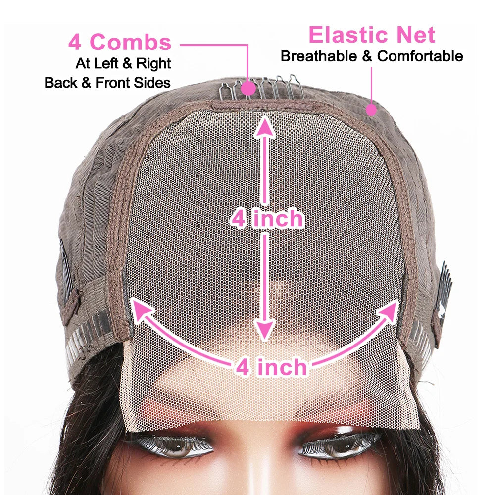 Water Wave Lace Front Wigs for Women Brazilian Closure Bob Wig 13x4 Transparent Lace Frontal Short Wigs Human Hair Pre Plucked