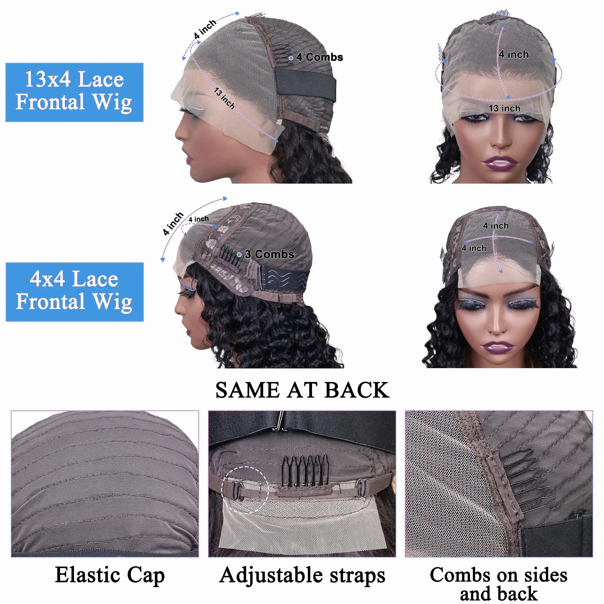 200% Density Curly Bob Wigs Human Hair Deep Wave Bob Wig 13×4 Lace Front Wig Deep Curly Human Hair Wigs Lace Front Wig For Women