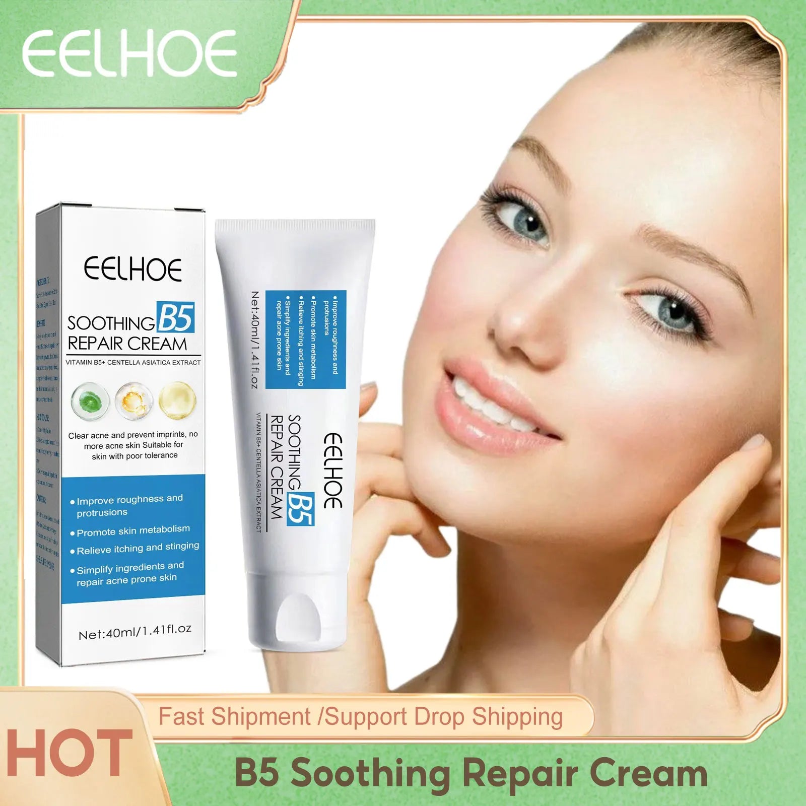 Centella Asiatica Repair Cream For Moisturizer Boost Skin Metabolism Brighten Skin Restore Skin Shrink Pores A-cne Removal Cream